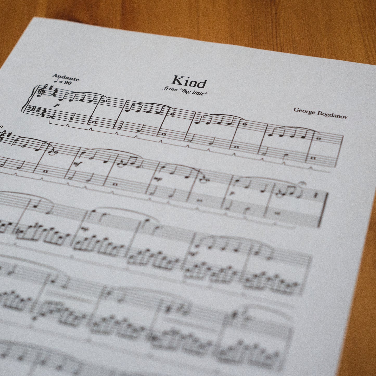 Kind - PDF Piano Sheet Music